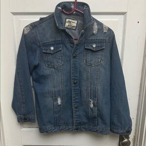 Boys' Blue Distressed Denim Jacket